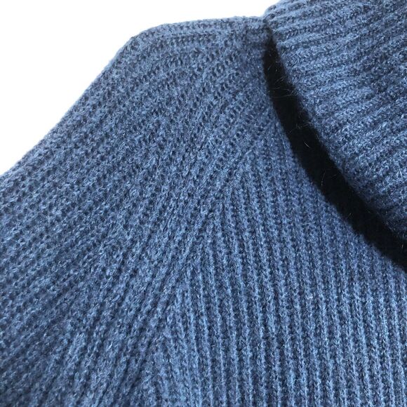 J. Crew Point Sur Sweater Womens Small Blue Mohair Wool Ribbed Chunky Turtleneck - Picture 11 of 16